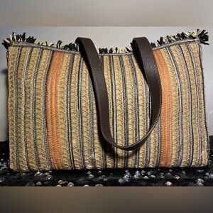 J. Jill Woven Tote Bag Purse (Multicolor)